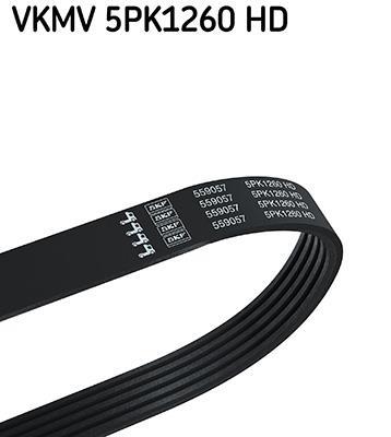 Courroie trapézoïdale à nervures SKF ref. VKMV 5PK1260 HD